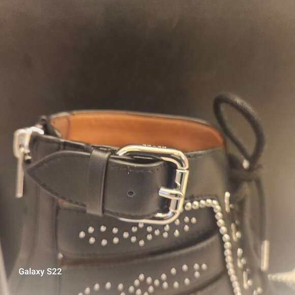 Coach Black Leather "Paisley Cutout" Studded Booties. NIB. Size 6 - Picture 3 of 13